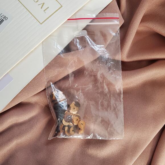 Mac Duggal 5539 High Slit Skirt V-Neck Dress Sequined Wrap Gown Copper Size 4 - Picture 14 of 16